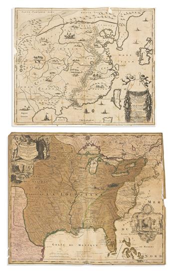 (MISCELLANEOUS MAPS.) Group of 4 seventeenth-and-eighteenth-century engraved folio maps in need of restoration.